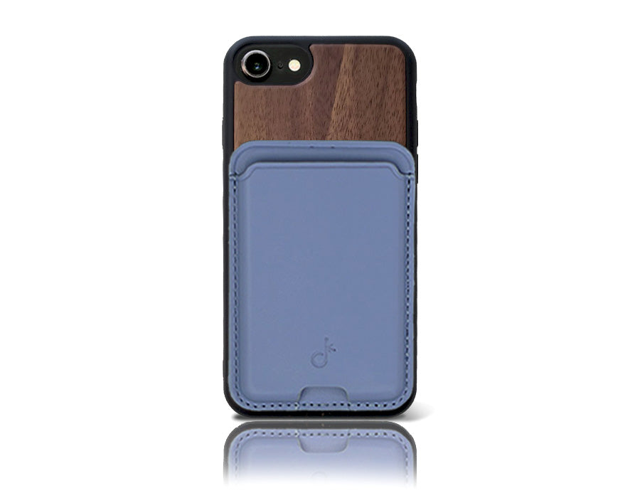 Étui portefeuille en noyer pour iPhone 7/8/SE 2e et 3e génération
